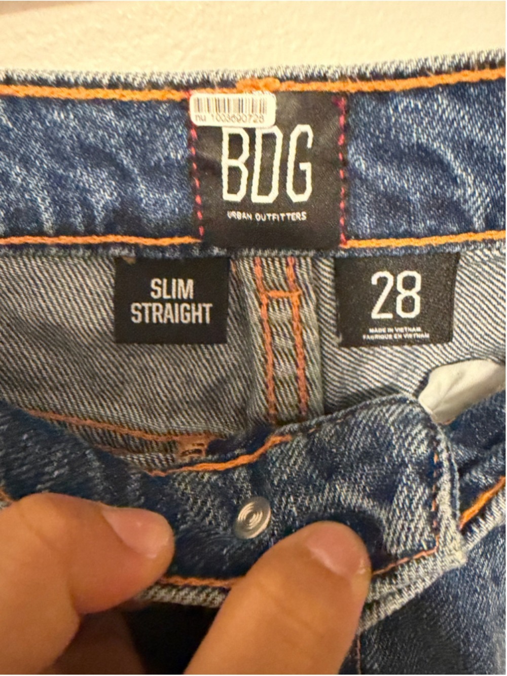 BDG Women’s High Rise Zip Front Jeans 26” Inseam Blue Retro Y2K straight slim - Picture 3 of 5